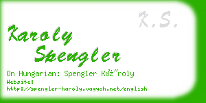karoly spengler business card